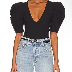 Free People Black Bodysuit